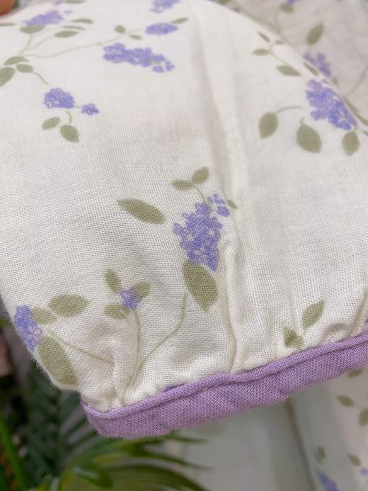 松植屋春秋女款全棉水洗长袖睡衣套装圆领小碎花双层纱家居服 商品图3