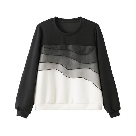 CC 2128松弛感圆领针织衫撞色条纹长袖t恤 商品图4