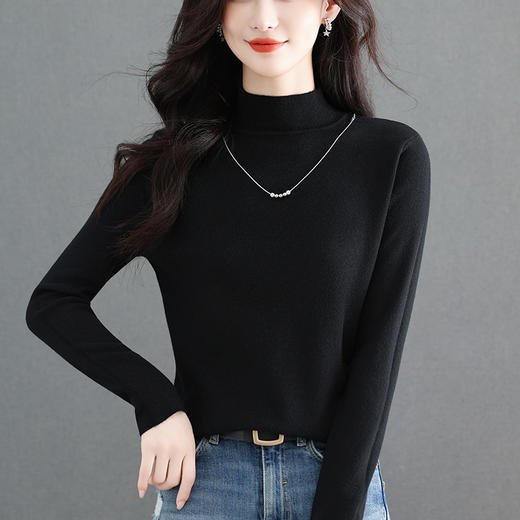 CC 28-1612小衫气质毛衣轻奢减龄半高领打底衫 商品图1