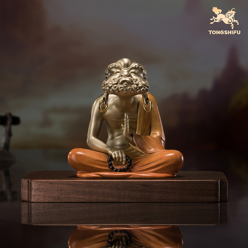 铜师傅《禅定》客厅桌面达摩禅意铜摆件 家居装饰工艺品