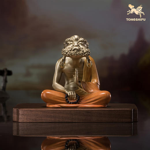 铜师傅《禅定》客厅桌面达摩禅意铜摆件 家居装饰工艺品 商品图0