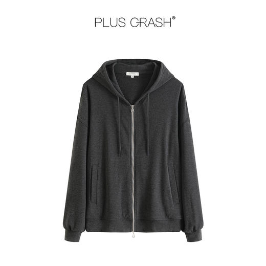PLUS CRASH2025秋季新款松弛感老钱风拉链卫衣外套夹克休闲裤套装 商品图6