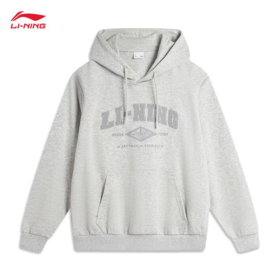 李宁男子秋季印花套头连帽卫衣AWDU615-5