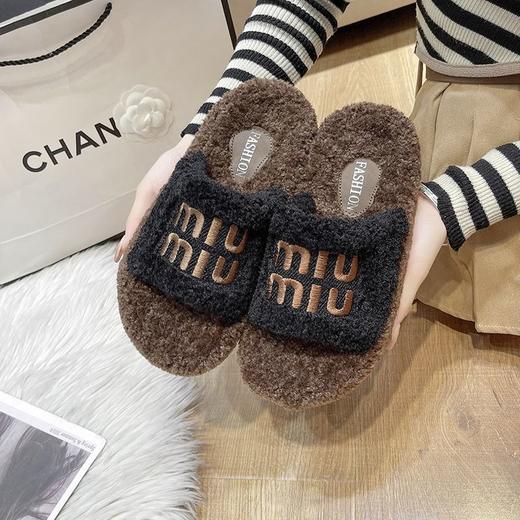 厚底毛毛拖鞋 女外穿2025新款秋冬季羊羔毛茸拖  网红时尚家居棉拖鞋 商品图0