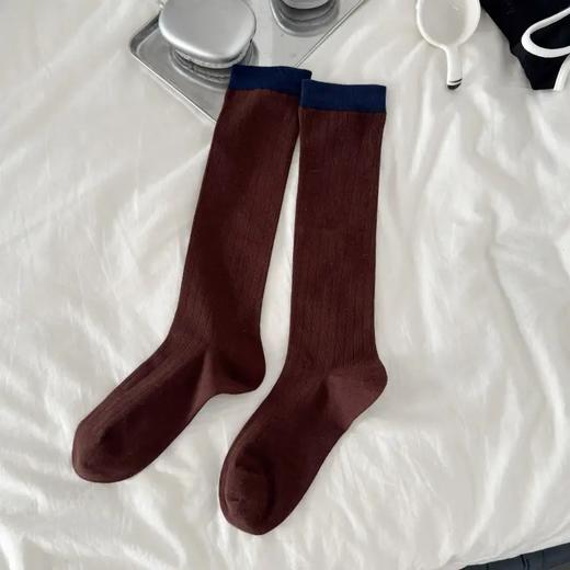 现货【YW】无忧购25元5双，39元10双秋冬搭配系列长筒袜拼色小腿袜2020（截单后3-5天发货) 商品图6