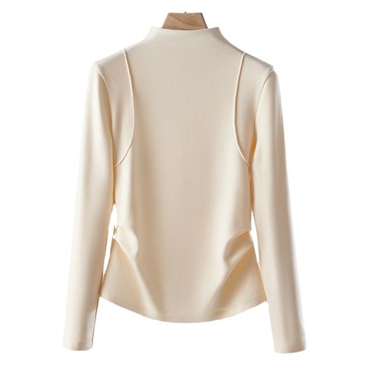 「自j」全新升级【铂金会员119/天猫159/差价40】(02505)洛诗琳半高领空气层暖绒打底衫2025秋冬加绒高级感打底上衣 商品图4