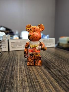 原厂 ！正品 ！枫叶千秋！ Bearbrick 400%积木熊暴力熊联名款家居摆件手办  枫叶款积木熊