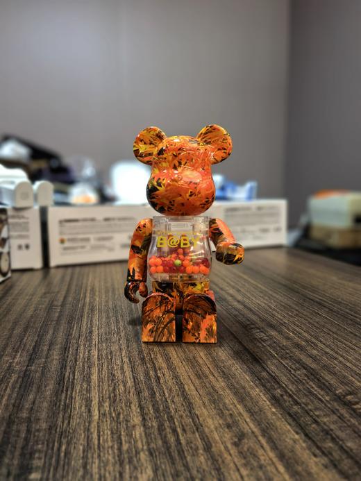 原厂 ！正品 ！枫叶千秋！ Bearbrick 400%积木熊暴力熊联名款家居摆件手办  枫叶款积木熊 商品图0