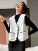 11.11直降到底！！【秋新品】7059米白小香风编织边马甲背心-喜出 商品缩略图0