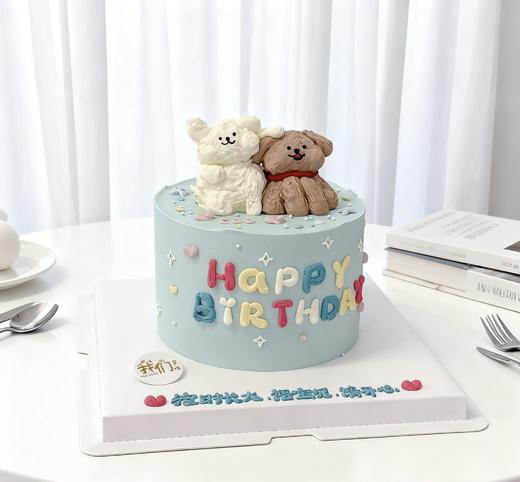 线条狗立体小动物可爱卡通蛋糕-低糖处理无添加 商品图1