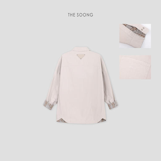 THESOONG| 间隙之光 | 棉的呼吸建筑拼接宽松夹克外套HBWT7540 商品图6