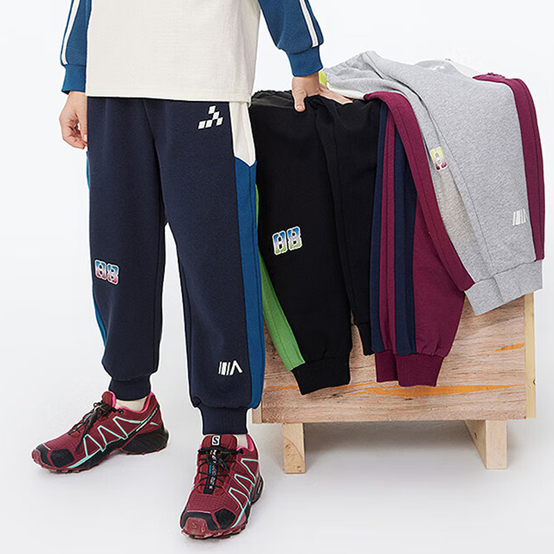【MQD】【170】童装男童春新款针织运动裤中大儿童学院卫裤