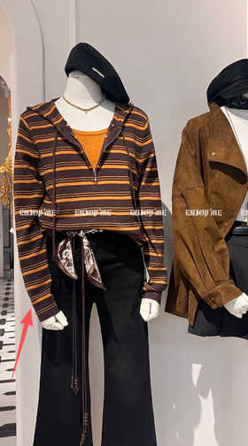 【门店同款】ENJOY冬季“暖冬知性”假两件连帽针织 167145560