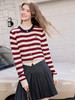 【百图lulu定制】【法式红条纹】萌宠  拼色  条纹毛衣 商品缩略图8