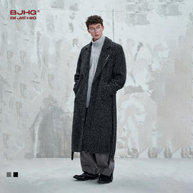 BJHG不计后果毛呢大衣男款秋冬季2025新款潮牌简约绵羊毛呢子外套