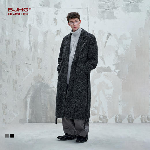 BJHG不计后果毛呢大衣男款秋冬季2025新款潮牌简约绵羊毛呢子外套 商品图0