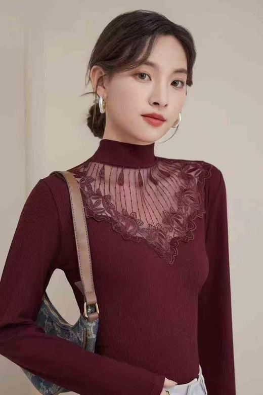 蕾丝刺绣花边时尚小衫内搭外穿肌底衣舒适透气自带气质16685102 商品图0