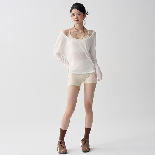 【限时秒】YOGACODE【火树银花系列】慵懒长袖瑜伽服女松弛感亲肤健身t恤宽松显瘦透气运动罩衫DWI125620 商品图4