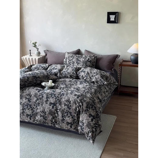 【全棉磨毛】复古田园风秋冬季加厚保暖全棉磨毛四件套纯棉 被套床单床上用品 商品图3