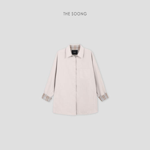 THESOONG| 间隙之光 | 棉的呼吸建筑拼接宽松夹克外套HBWT7540 商品图5