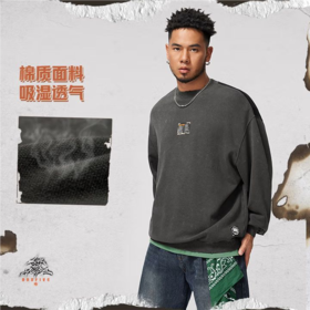 李宁男子秋季反伍系列套头卫衣AWDU267-6曜石灰