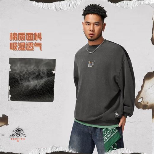 李宁男子秋季反伍系列套头卫衣AWDU267-6曜石灰 商品图0