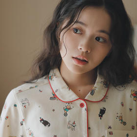 【全棉磨毛】 2025春秋新款全棉磨毛绒布睡衣女士长袖卡通家居服纯棉套装大码