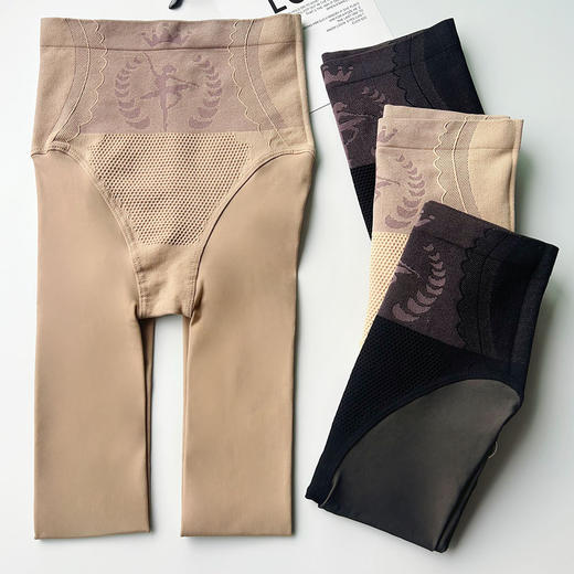 【新品速抢！高腰收腹无勒感！】大码水光袜连裤袜 女秋冬薄高腰提臀袜  加肥加大胖妹妹光腿神器 打底袜 商品图7