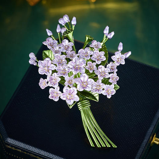 轻奢风彩绘滴油小清新花束气质胸针，优雅大气西装宴会配饰胸花LY-M-349 商品图0