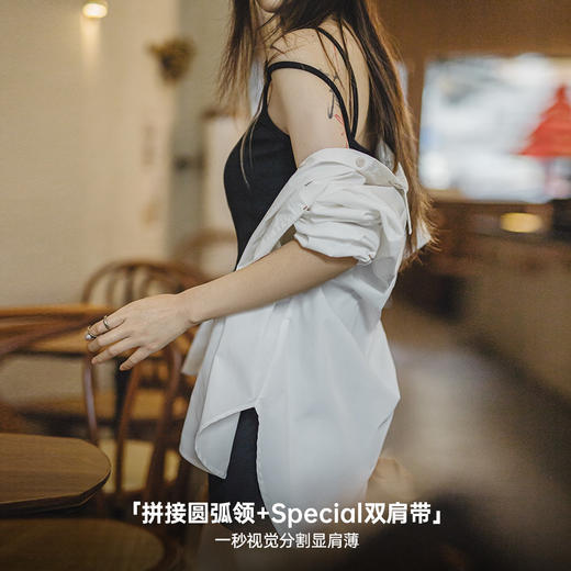 马登夏日纯欲赫本风吊带包臀小黑裙修身露肩背无袖背心连衣裙女 商品图1