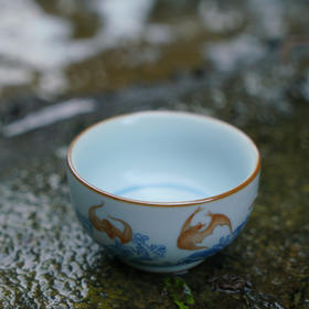 问鼎留青/月白/精工款/听泉杯小(鸿福齐天）