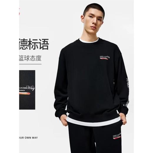 李宁男子韦德标语保暖卫衣AWDU001-1 商品图1