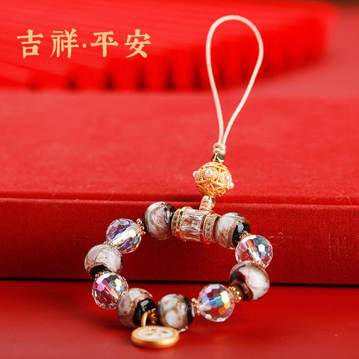 多宝五色琉璃珠吊坠手机绳手捻包挂件，钥匙扣坠女款五路财神饰品珠CSY-AL-576 商品图2