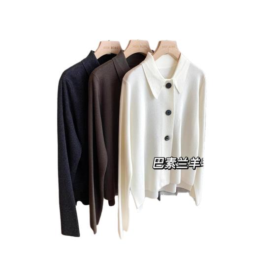 不经意的炫耀！巴素兰羊毛翻领毛衣开衫简约气质外套25秋冬款！ 商品图4