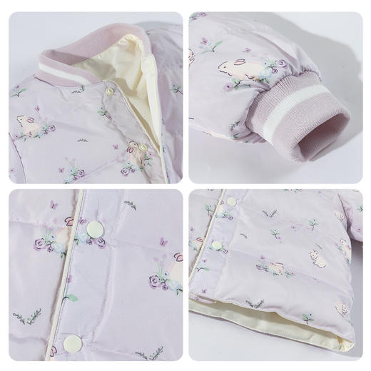 贝贝怡2025冬新款女童轻薄羽绒服防风保暖卡通满印羽绒外套校服神器ZB4ES061 商品图8