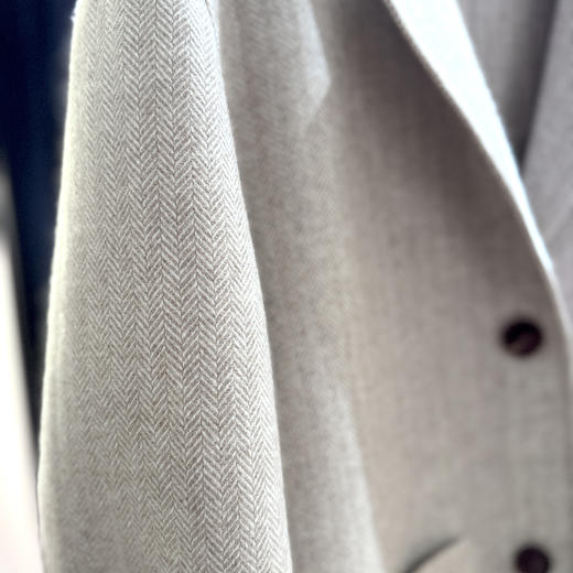 火桐hooton 重磅康赛妮100羊绒人字纹西装外套ZB8080 商品图1