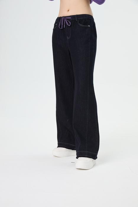 抓绒水淼2025冬新品加绒加厚显瘦百搭阔腿休闲牛仔裤1622 商品图0