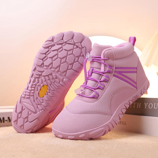 秋冬季五指登山鞋户外保暖防护雪地靴防泼水面料加绒耐穿休闲棉鞋 商品图4