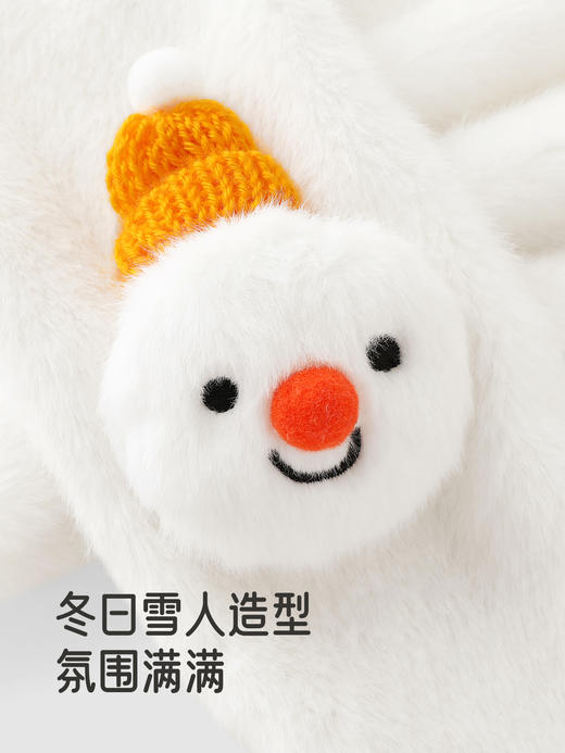 英氏儿童围巾围脖奶白雪人可爱童趣针织秋冬保暖新款YRPLJ4R031A 商品图2