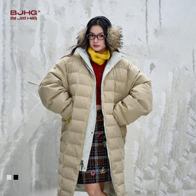 BJHG不计后果长款羽绒服男款冬季双面穿2025新款大口袋防寒外套女