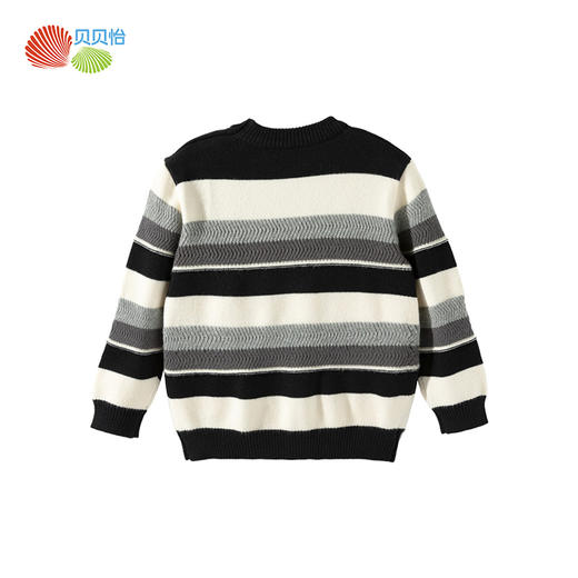 贝贝怡2025冬季男童针织衫休闲时尚洋气柔软舒适保暖圆领男童毛衣ZB3ES084 商品图5