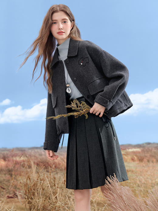 【百图lulu定制】【阳光双面呢外套】 绵羊毛 双面呢  短款外套 商品图2