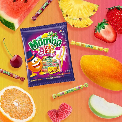 Mamba魔法棒形混合水果味咀嚼软糖140g 商品图2