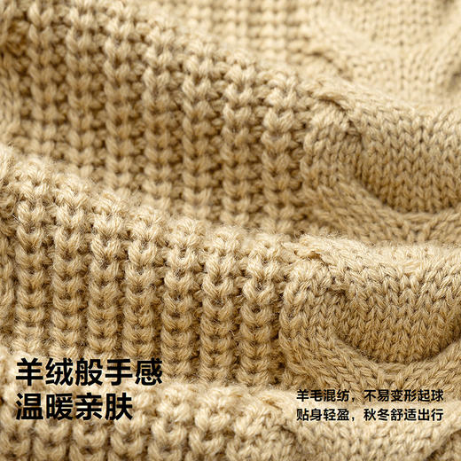 迷你巴拉女童宝宝毛衣柔软亲肤甜美大翻领立体毛球上衣2025冬新款 商品图3