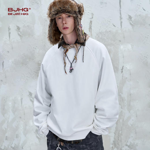 BJHG不计后果重磅暖皮羽绒卫衣男款秋季美式复古白鹅绒圆领卫衣女 商品图1