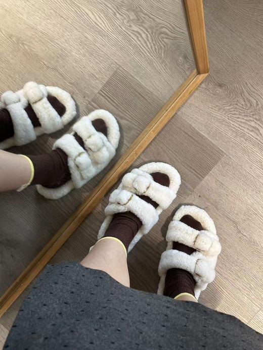 【每双送一对袜子】牛皮羊毛系列毛拖鞋！不退可换码～ 商品图5
