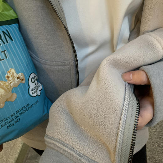 重磅磨毛拉绒！2025廓形双拉链卫衣女冬季加绒加厚休闲连帽外套！ 商品图1