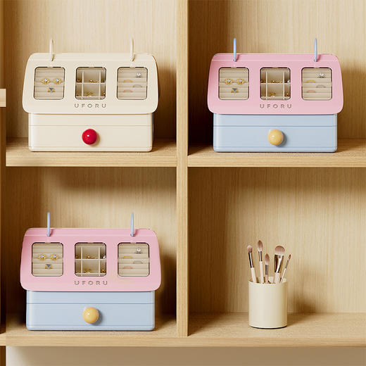 摩登主妇首饰收纳盒高档精致2025年新款大容量耳钉项链黄金手串盒 商品图2