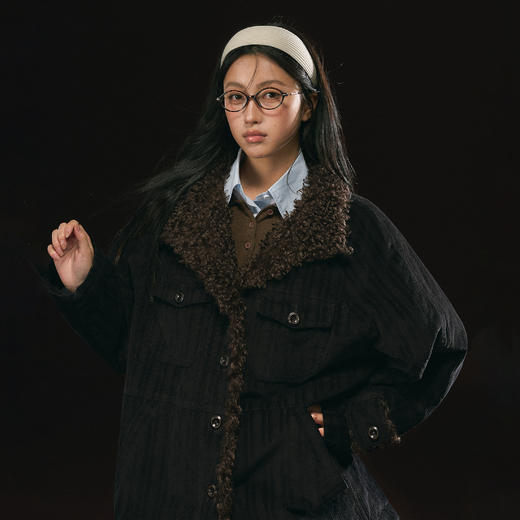 Ariseism 美式复古毛呢外套女秋季新款上衣 商品图2