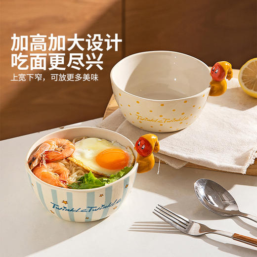 摩登主妇星星人面碗陶瓷泡面碗家用2025新款吃面条专用汤面拉面碗 商品图3